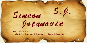 Simeon Jotanović vizit kartica